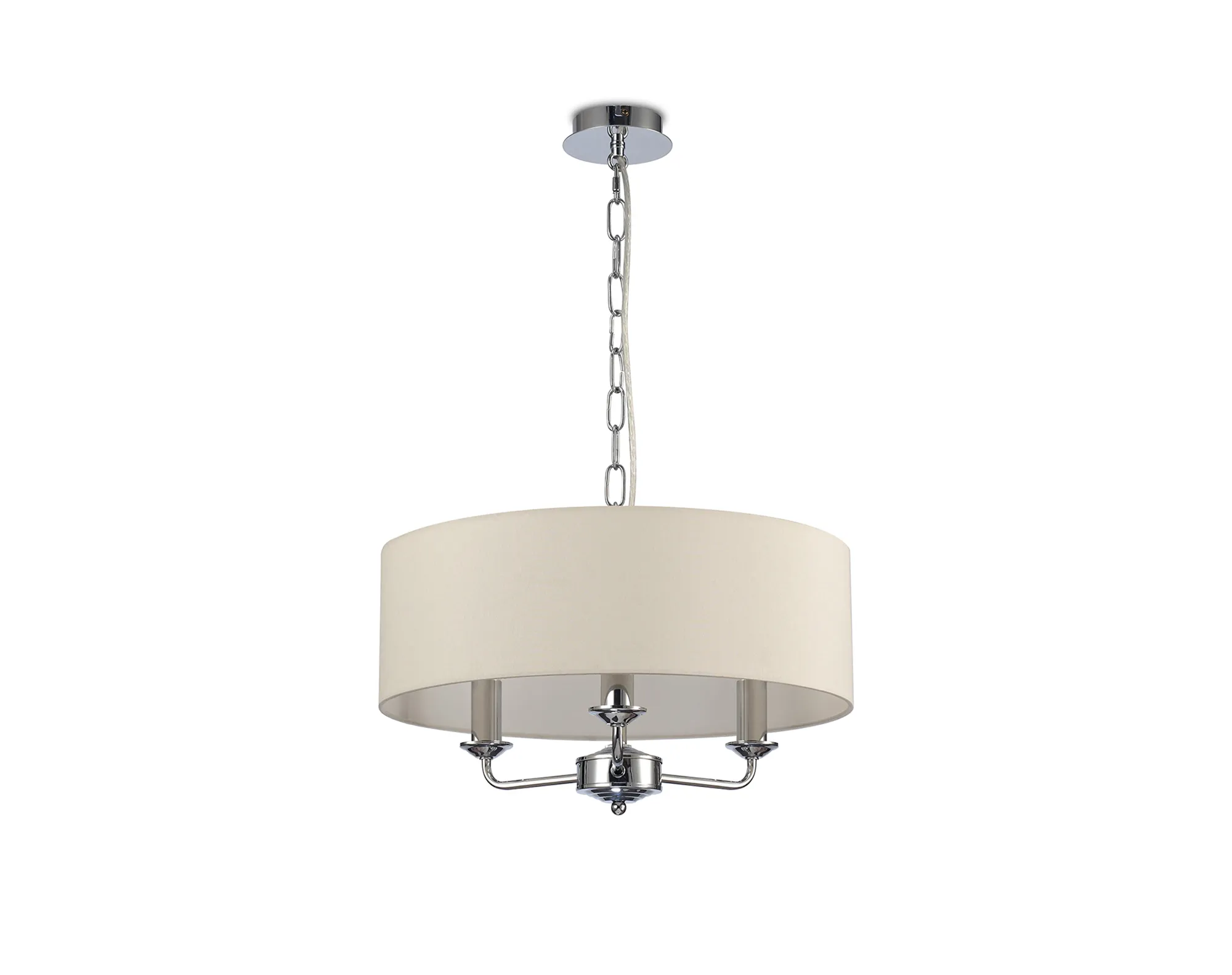 Banyan 45cm 3 Light Pendant Polished Chrome; Ivory Pearl DK0010  Deco Banyan CH IV